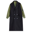 Temperament Leisure Color Matching Double-layer Suit Collar Cardigan Trench Coat