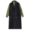 Temperament Leisure Color Matching Double-layer Suit Collar Cardigan Trench Coat