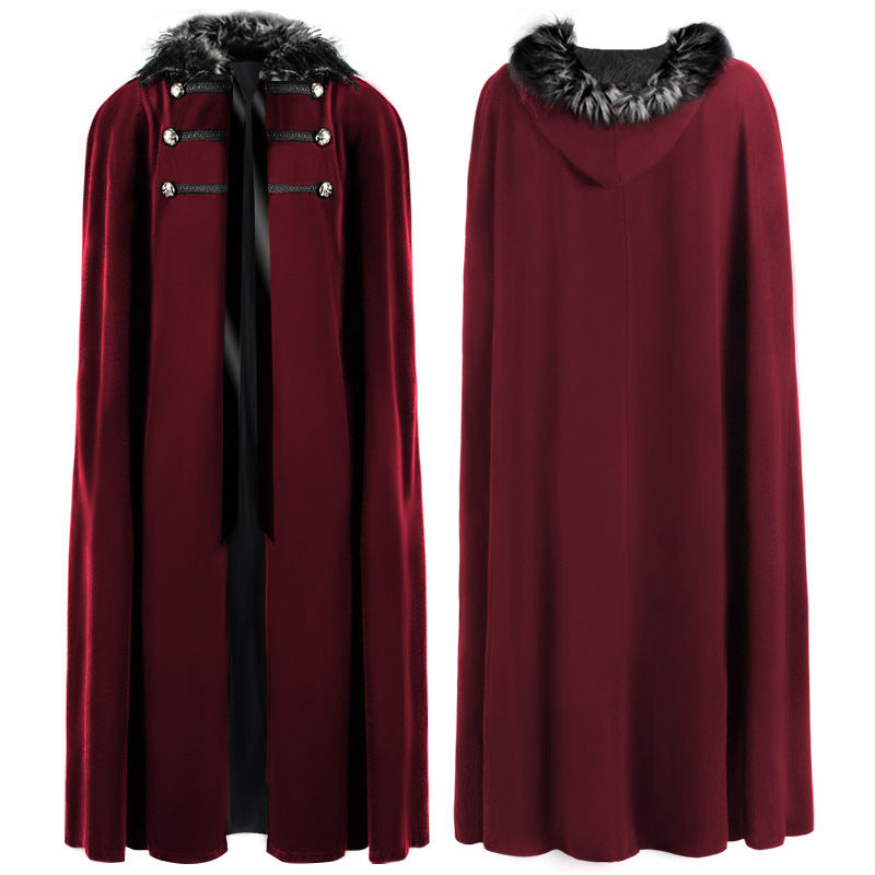 Retro Solid Color Cloak Coat