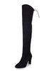 new pointed thick high heel women's boots foreign trade side zipper thin leg straps over the knee boots large size elastic boots