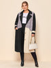 Stitching contrast color mid-length coat