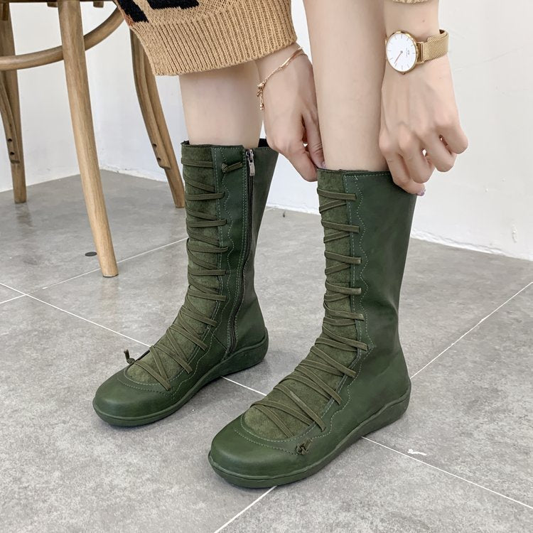 Long low-heel Martin boots