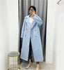 Double breasted blue woolen coat