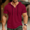 Men's Sports Fitness Hooded Short-sleeved T-shirt