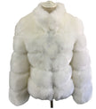 Fox Fur Slimming Stand Collar Splicing Coat