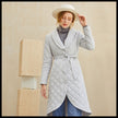 Single-breasted Temperament Women's Silver Warm Cotton Coat Mid-length Slim Coat Silver Gray Waist