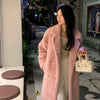 Thickened Long Section Suit Collar Faux Mink Coat