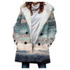 Women's Windbreaker Winter Thickened Imitation Lamb Stitching Floral Hooded