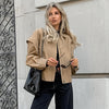 French Lapel Overalls Loose Bomber Jacket