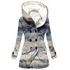 Women's Windbreaker Winter Thickened Imitation Lamb Stitching Floral Hooded