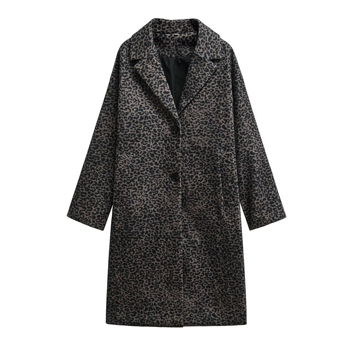 Women's Loose Blended Animal Print Coat