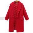 Women's Suit Collar Solid Color Padded And Cotton Woolen Coat