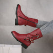 Low Heel Belt Buckle Fashion Martin Boots Women