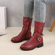 Low Heel Belt Buckle Fashion Martin Boots Women