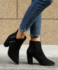 Retro Fashion Boots Pointed Suede High-heeled Ankle Boots Plus Size