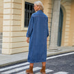 Washed Cardigan Long Denim Coat And Trench Coat Women