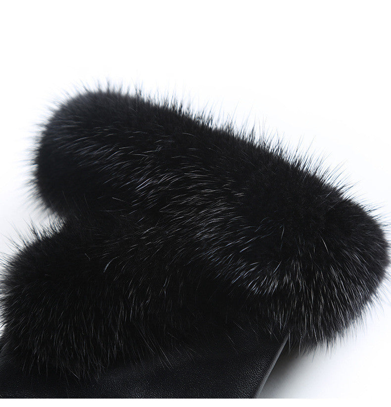 Women's Touch Screen Sheepskin Gloves In Winter