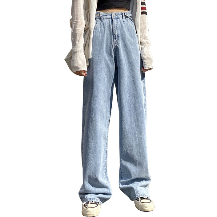 Wide Leg Jeans Vertical Fit Mopping Pants