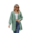 Long Sleeve Solid Color Loose Cardigan Top Women's Knitting Coat