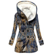 Women's Windbreaker Winter Thickened Imitation Lamb Stitching Floral Hooded