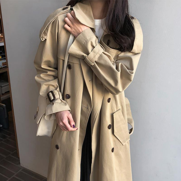 Loose Over-the-knee Women's Mid-length Trench Coat