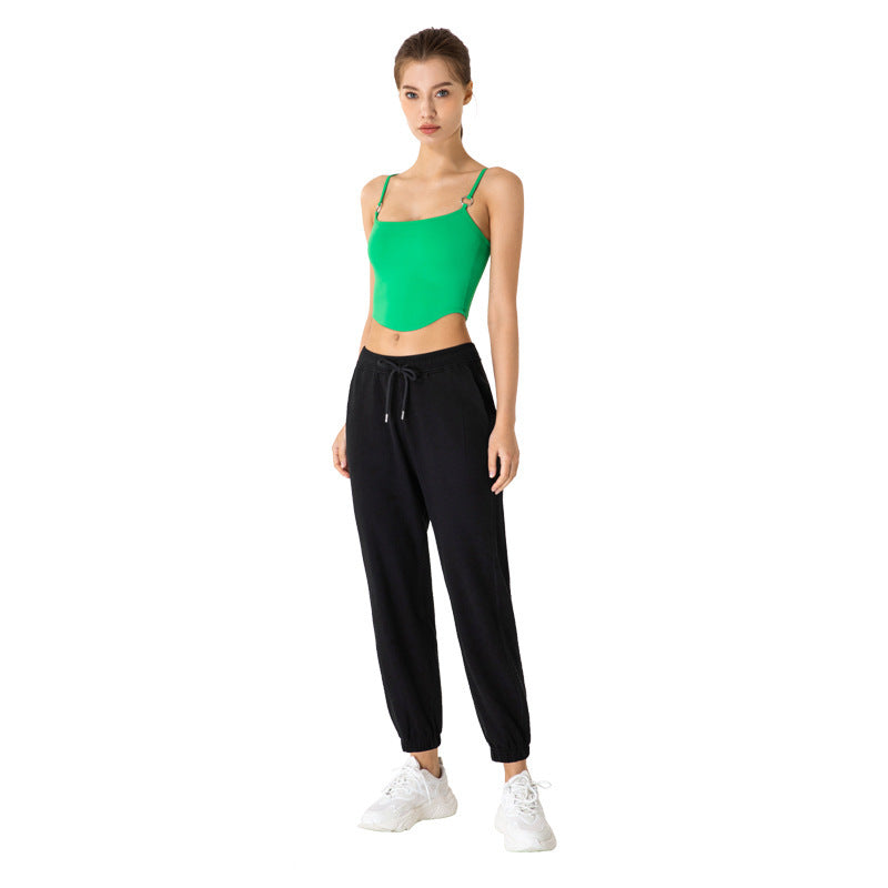 Women's Quick-drying Pockets And Feet, Thin, High-waisted, Loose-fitting Sports Casual Pants