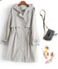 Hooded straight women's trench coat