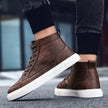 High-Top Sneakers Casual Leather Top Handmade Shoes Sneakers