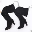 new pointed thick high heel women's boots foreign trade side zipper thin leg straps over the knee boots large size elastic boots