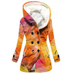 Women's Windbreaker Winter Thickened Imitation Lamb Stitching Floral Hooded