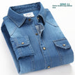 Men's Cotton Denim Long-sleeved Shirt