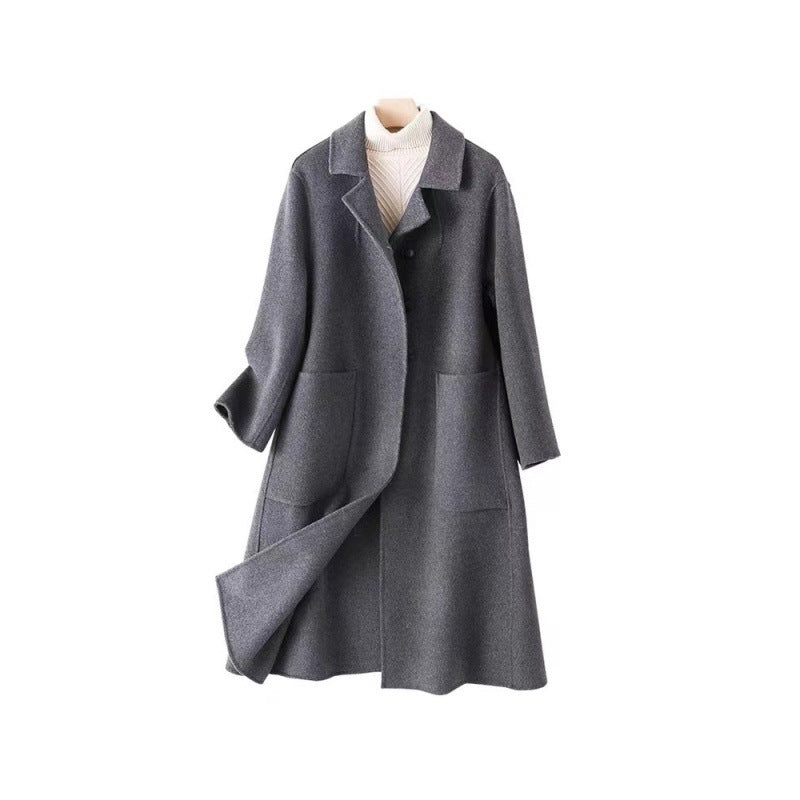 Women's Woolen Coat Plus Size Loose Mid-length