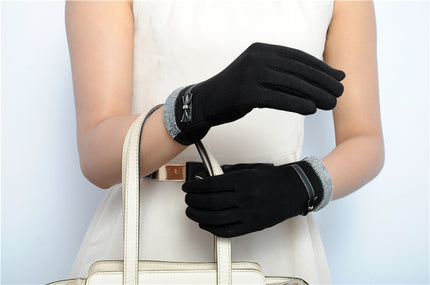 Warm And Lovely Touch-screen Bowknot Ladies Gloves