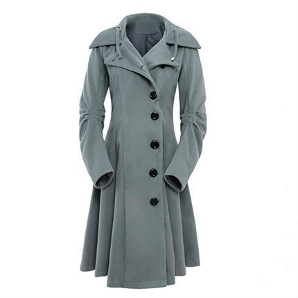 Slim Coat Double Breasted Long Trench Coat