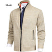 Men's Solid Color Stand Collar Cardigan Sweaters Coat