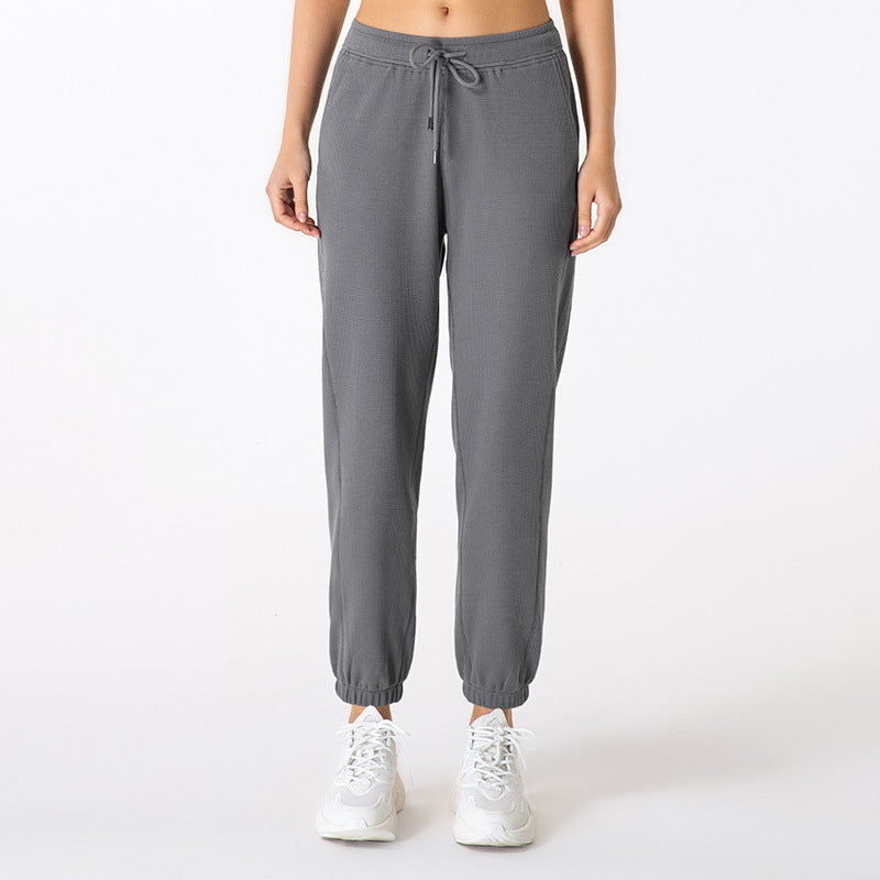 Women's Quick-drying Pockets And Feet, Thin, High-waisted, Loose-fitting Sports Casual Pants