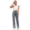 Fashion European And American Retro All-match Wash Denim Trousers High Waist Women's Trousers