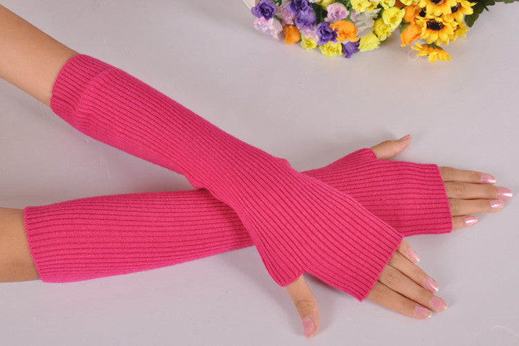 Women Autumn And Winter Long Thick Cashmere Arm Sleeves