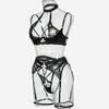 Love Drill Buckle Sexy Cutout Embroidered Sexy Lingerie Suit