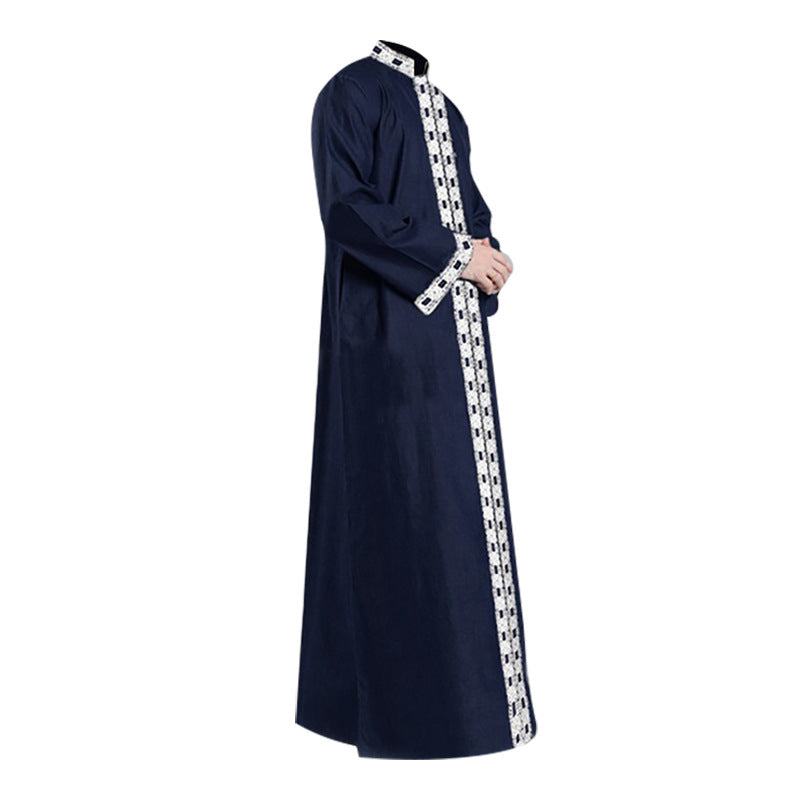 Muslim Long Sleeved Solid Color Casual Robe