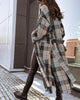 European And American Women's Fashion Plaid Long Coat