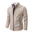 Men's Solid Color Stand Collar Cardigan Sweaters Coat