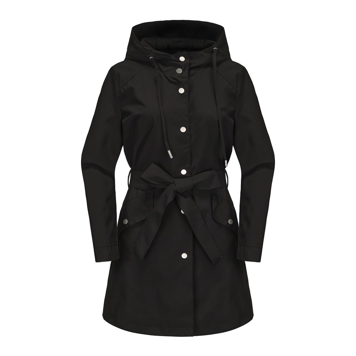 Spring And Autumn New Hooded Waterproof Coat Containing Belt Thin