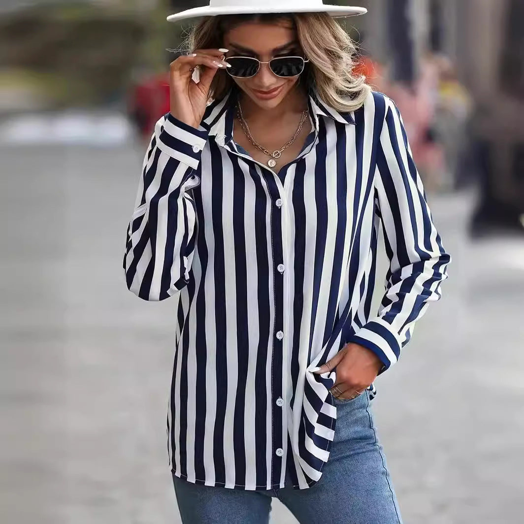 New Striped Colorful Women's Cardigan Top