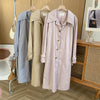 Polo Collar Loose Fitting Long Sleeved Trench Coat Single Breasted