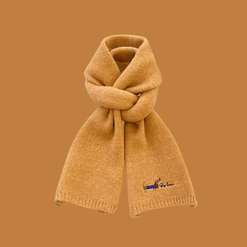 All-matching Warm Cold-proof Wool Knitted Small Scarf Women