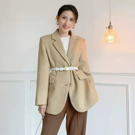 Women's Fashion Personality Camel Small Suit Jacket