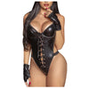 Plus Size Lingerie Womens Patent Leather Uniform