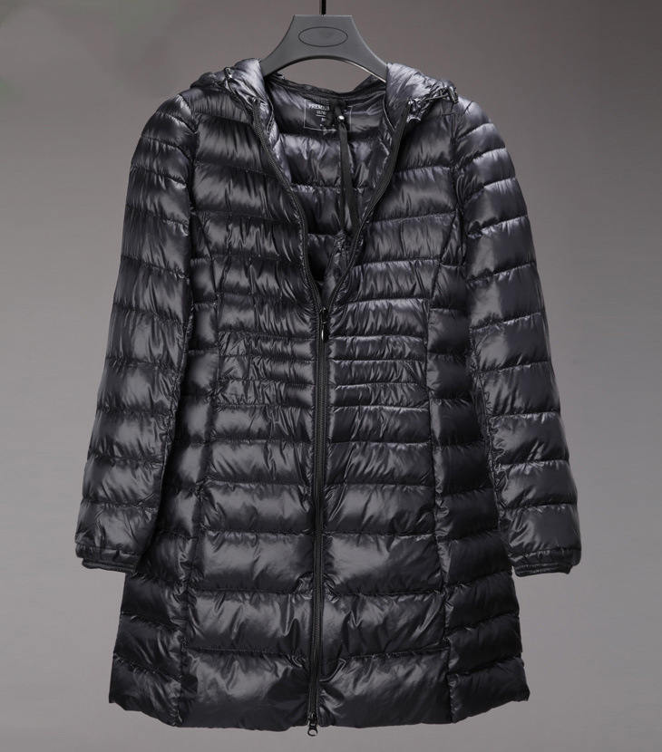 Lightweight Down Jacket Mid-length, Autumn And Winter Hooded Plus Size