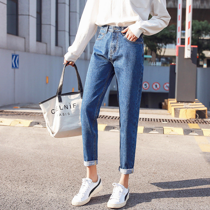 High-rise Loose Cropped Straight-leg Jeans